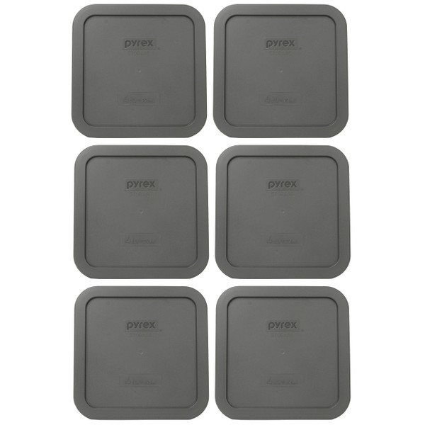 Pyrex 8704-PC Simply Store Puddle Gray Square Plastic Food Storage Replacement Lid (6-Pack)