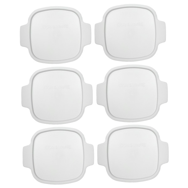 Corningware A-1-PC White Square Plastic Food Storage Replacement Lid (6-Pack)