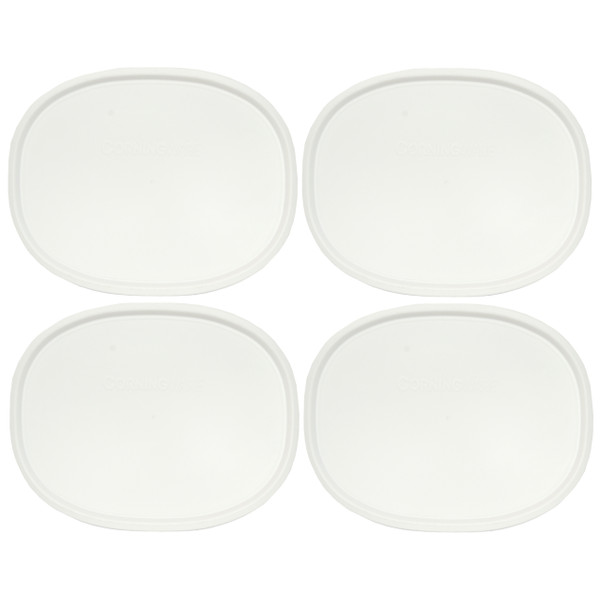 Corningware F-12-PC French White 1.5qt Shallow Baking Dish Plastic Lid (4-Pack)