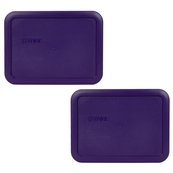Pyrex 7210-PC Plum Purple Plastic Food Storage Replacement Lid, Made in the USA (2-Pack)