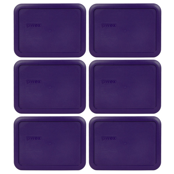 Pyrex 7210-PC Plum Purple Plastic Food Storage Replacement Lid, Made in the USA (6-Pack)