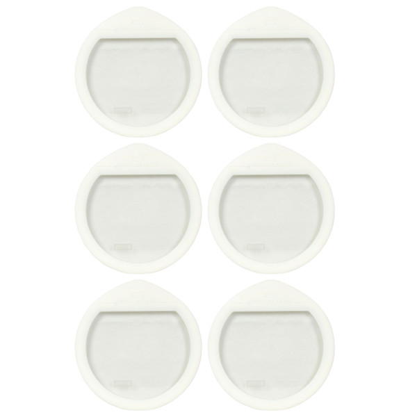 Pyrex Ultimate OV-7402 Round Glass and White Silicone Food Storage Replacement Lid (6-Pack)