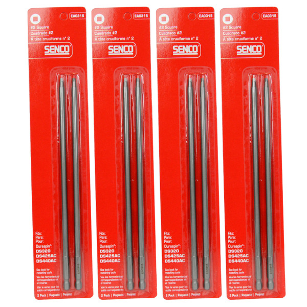 Senco EA0315 #2 Square Duraspin Drive Bit 2ct Tool Replacement Part (4-Pack)