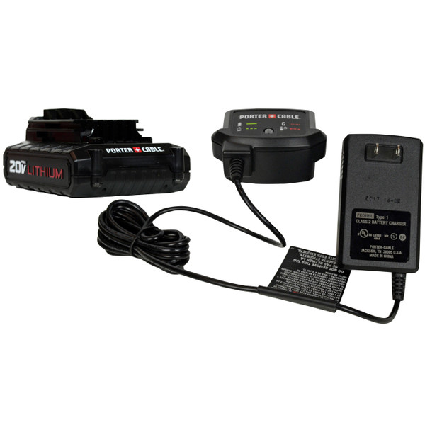 Porter Cable PCC699L 20V Battery Charger and PCC681L 20V 1.3Ah Battery