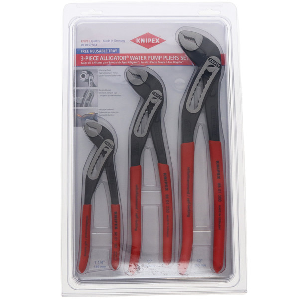 Knipex 00 20 07 US1 3pc Alligator Water Pump Plier Set