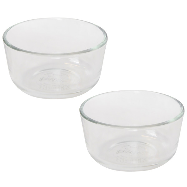 Pyrex 7202 Simply Store 1-Cup Round Clear Glass Food Storage Bowl (2-Pack)