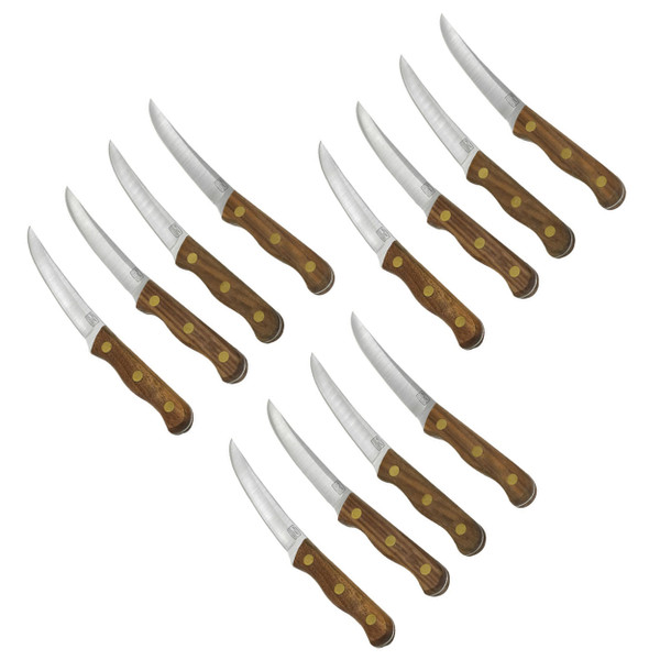 Chicago Cutlery 4-Piece Walnut Tradition Wooden Handle Steak Knife Set (3-Pack)