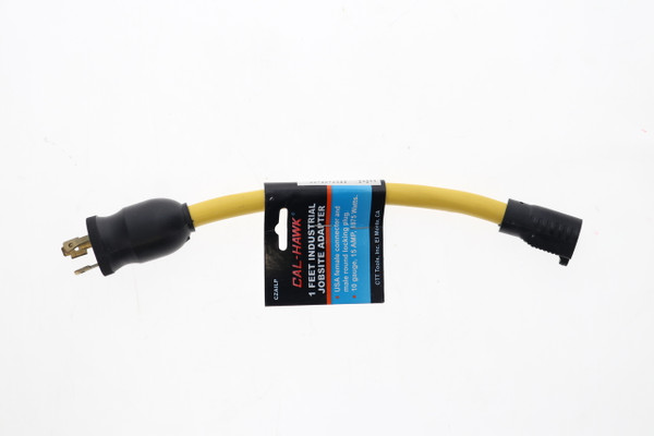 Cal-Hawk CZAILP 1-Foot Heavy Duty Industrial Female/Male Plug Adapter 125V