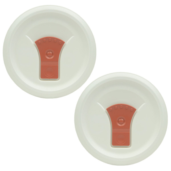 Corningware FM-22-VPC 20oz Red Clay Round Plastic Soup Mug Pop-Ins Vented Lid (2-Pack)