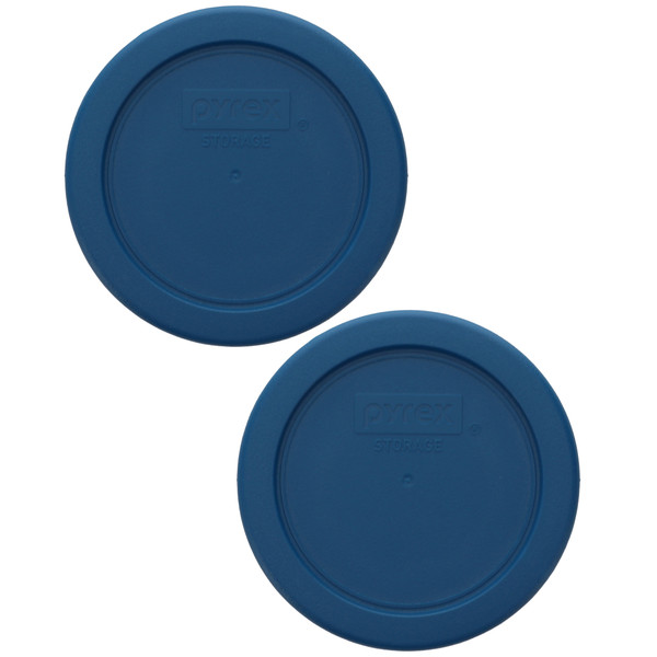 Pyrex 7202-PC Blue Spruce Round Plastic Replacement Storage Lid Cover, Made in the USA (2-Pack)