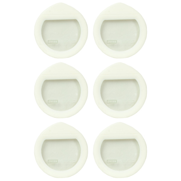 Pyrex Ultimate OV-7200 Round Glass and White Silicone Storage Replacement Lid (6-Pack)
