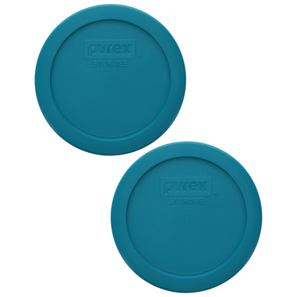 Pyrex 7200-PC 2-Cup Adriatic Blue Food Storage Replacement Lid Made in the USA (2-Pack)