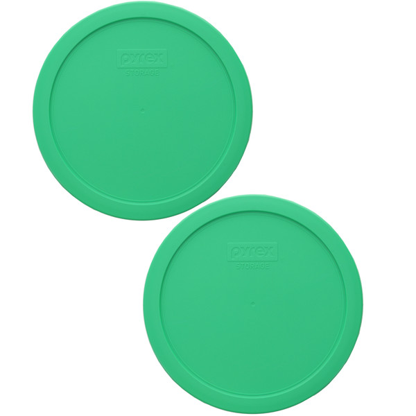 Pyrex 7402-PC Bright Green Plastic Food Storage Replacement Lid Cover Made in the USA (2-Pack)