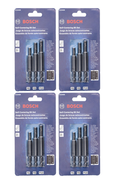 Bosch CC2430 3-Piece Self-Centering Bit Set for Drill Tools (4-Pack)