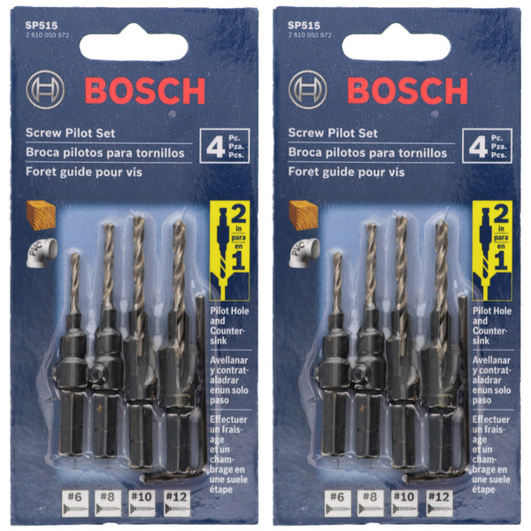 Bosch SP515 5-Piece HEX Shank Countersink Screw Pilot Set (2-Pack)