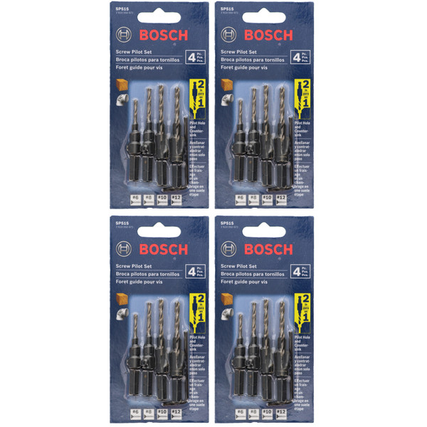 Bosch SP515 5-Piece HEX Shank Countersink Screw Pilot Set (4-Pack)