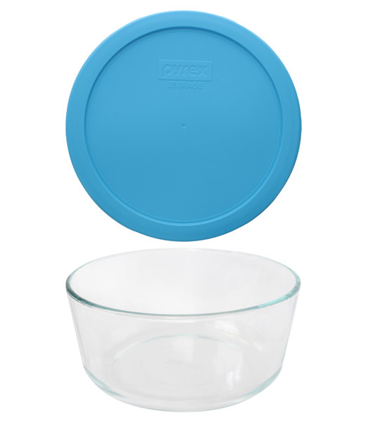 Pyrex (1) 7203 7-Cup Glass Bowl with (1) 7402-PC Blue Pantone Lid