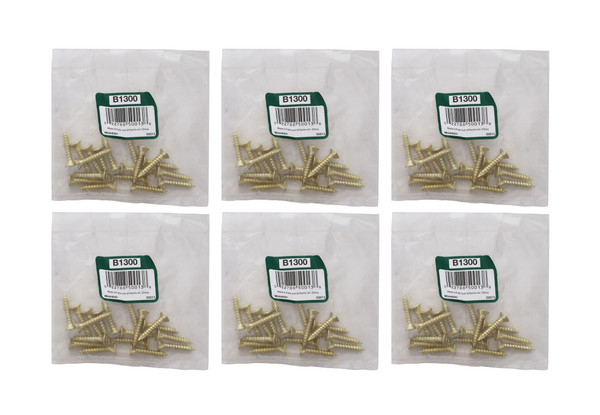 Brainerd 50013 #9 Satin Brass Hinge Screws (Bag of 18 Screws) (6-Pack)