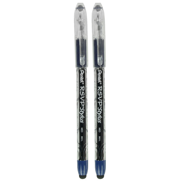 Pentel BK91L-C R.S.V.P. Blue Medium Line Ballpoint Pen (2-Pack)