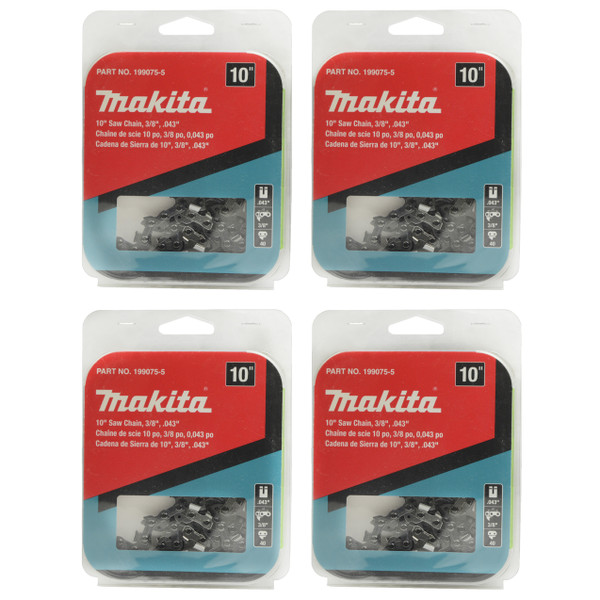 Makita 199075-5 10-inch Saw Chain 3/8-inch, .043-inch Tool Replacement Parts for XCU06Z (4-Pack)