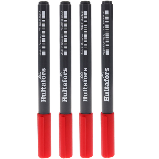 Hultafors 650320 Deep-Hole Red Permanent Marker (4-Pack)