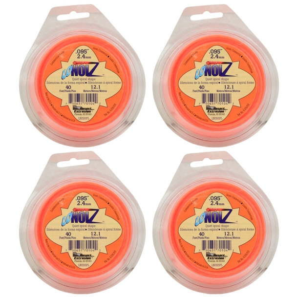 Desert Extrusion Lonoiz LN095PL .095in Orange Spiral Trimmer Line (4-Pack), Made in the USA