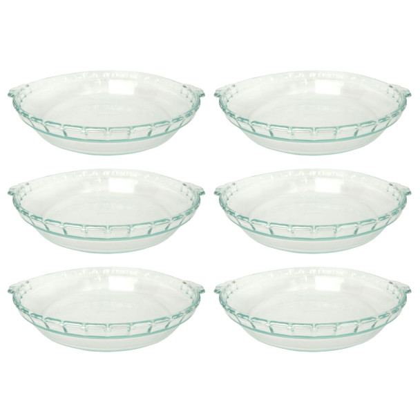 Pyrex 24-CM Basics 9.5 Glass Pie Plate Dish (6-Pack)