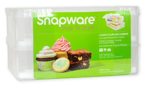 Snapware Plastic 2-Layer Snap 'n Stack Food Storage with Egg Holder Trays (3-pack)