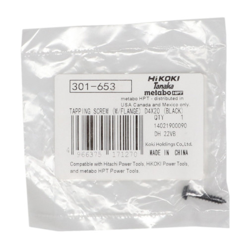 Metabo HPT/Hitachi 301653 Tap Screw W/Flange D4 X 20 C7SB