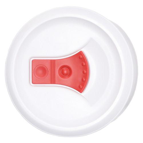 Corningware FM22 20oz Round Soup Mug PopIns Vented Lid with Tomato