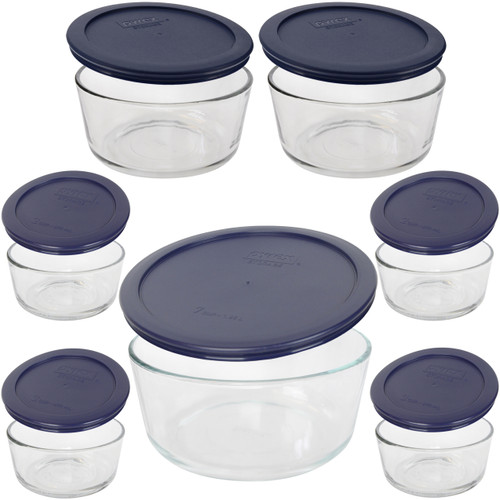 Pyrex Simply Store Glass Storage Container Set With Lids, 14 Piece