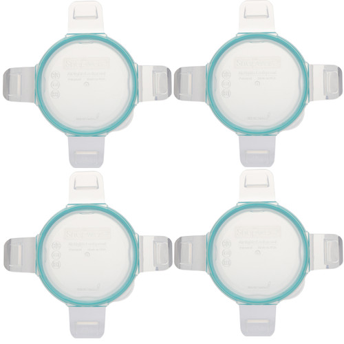 Snapware 7202R Clear Total Solutions Lids with Teal Blue Gaskets - 4 Pack