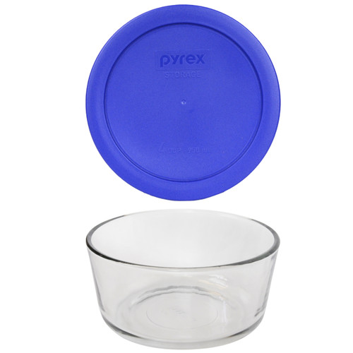 Pyrex (1) 7201 4-Cup Glass Bowl & (1) 7201-PC Meyer Lemon Yellow Lid