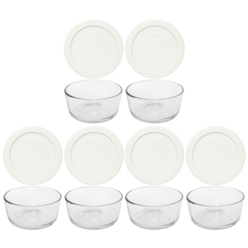 Pyrex 7200 2-cup Glass Storage Bowls Set of 2 