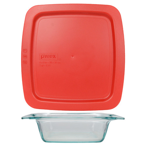 Pyrex (1) C-222 2qt Easy Grab Glass Baking Dish & (1) C-222-PC