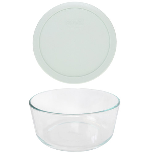 Pyrex 7203 7-Cup Glass Bowls with 7402-PC Blue Pantone Lids (2-Pack)