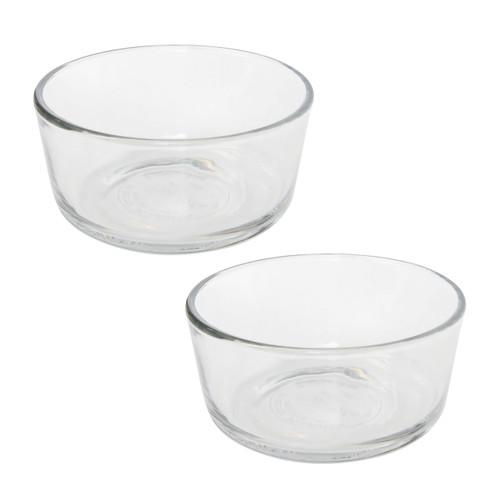 Pyrex Ultimate OV-7200 White Round Glass Storage Lids - 2 Pack