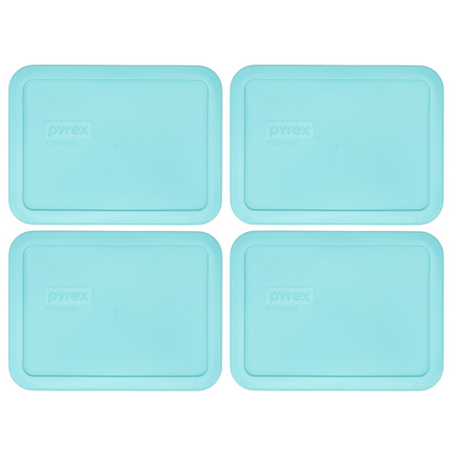  Pyrex 7210-PC 3 Cup Turquoise Rectangle Plastic Food Storage  Lid Made in the USA: Home & Kitchen