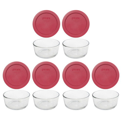 Pyrex 7200-pc Red Round 2 Cup Storage Lid for Glass Bowl 1 Red for sale online 