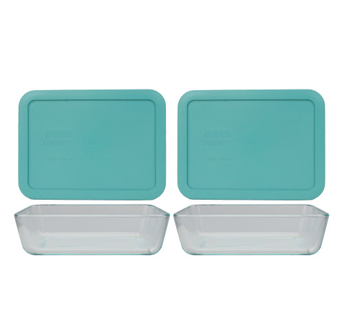 Pyrex 3-cup Rectangle Glass Food Storage Containers With White Plastic Lids.Use  For Lunch Box, Storage Food,And Baking Dish