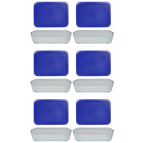 Pyrex 3-cup Rectangle Glass Food Storage Set Container (Pack of 4  Containers) Made in the USA