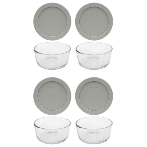 Pyrex Glass Bowls with Grey Lids, Set of 2 + Reviews