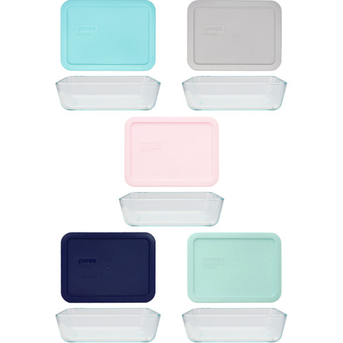 Pyrex 3-cup Rectangle Glass Food Storage Containers With pink Plastic Lids.Use  For Lunch Box, Storage Food ,And Baking Dish