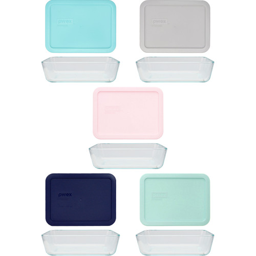 Pyrex 3-cup Rectangle Glass Food Storage Containers With pink Plastic  Lids.Use For Lunch Box, Storage Food ,And Baking Dish