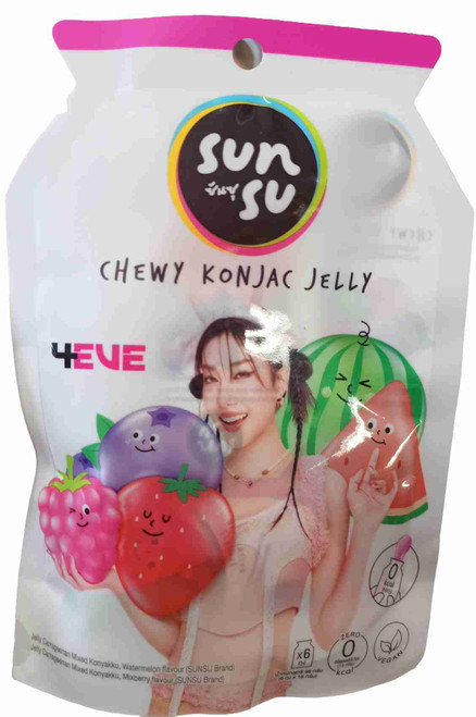 SUNSU CHEWY KONJAC JELLY WATERMELON & MIXEDBERRY FLAVOUR 96G
