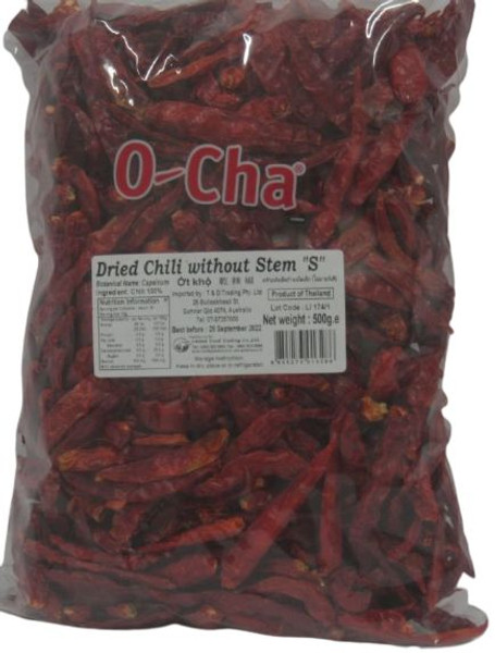 O-CHA DRIED CHILLI SMALL 500gm