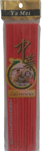 RED PLASTIC CHOPSTICK 20PC