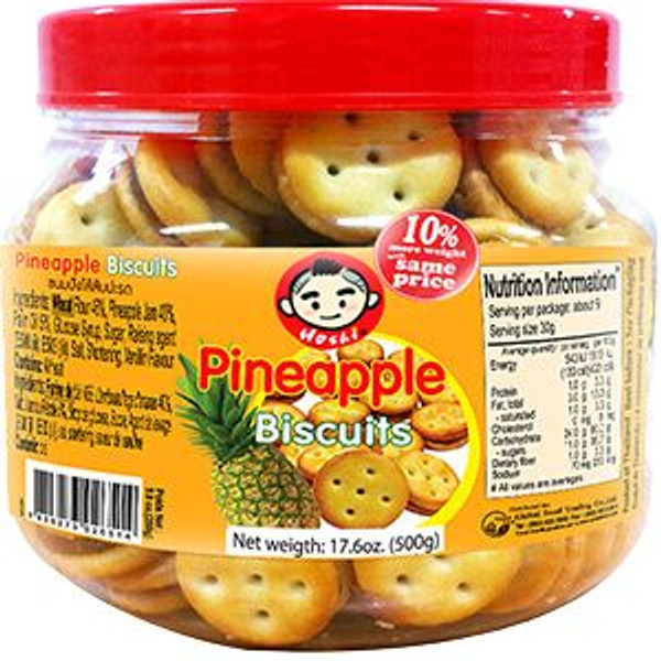 HOSHI PINEAPPLE BISCUITS ROUND 500G