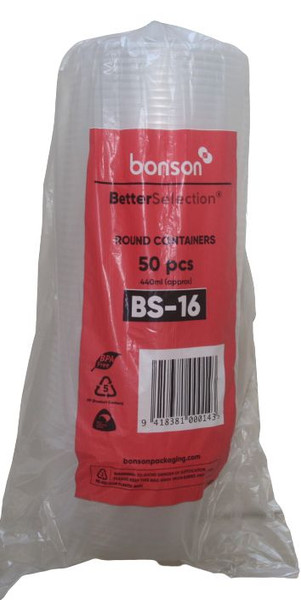 BONSON BS-16 440ML ROUND CONTAINERS