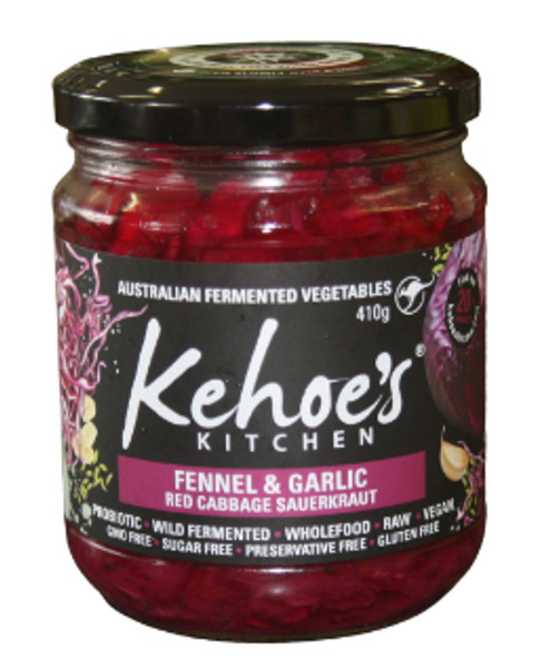 KEHOES NON-ORGANIC FENNEL & GARLIC RED CABBAGE 410G